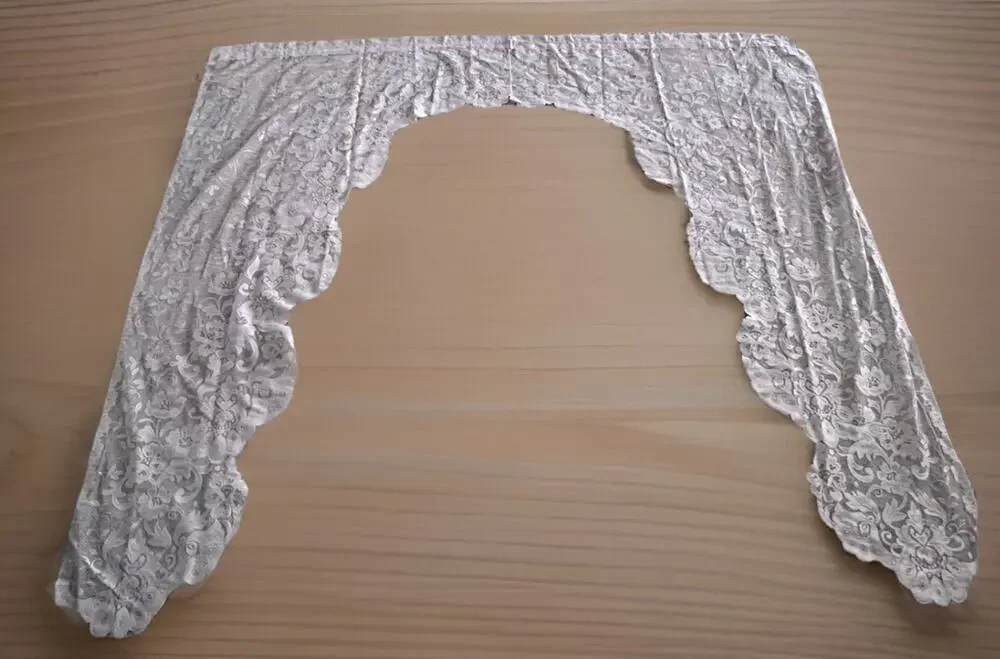 JCP Home Shari Mauve Pink Lace Floral Curtain Swag Valance Set 82